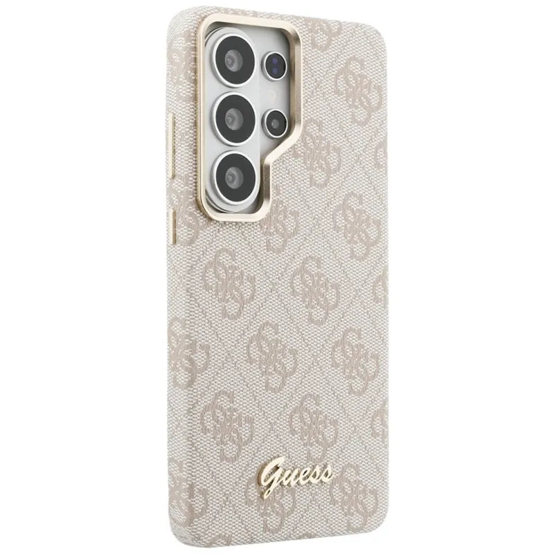 Guess 4G Script MagSafe – dėklas Samsung Galaxy S26 Ultra (rožinis)