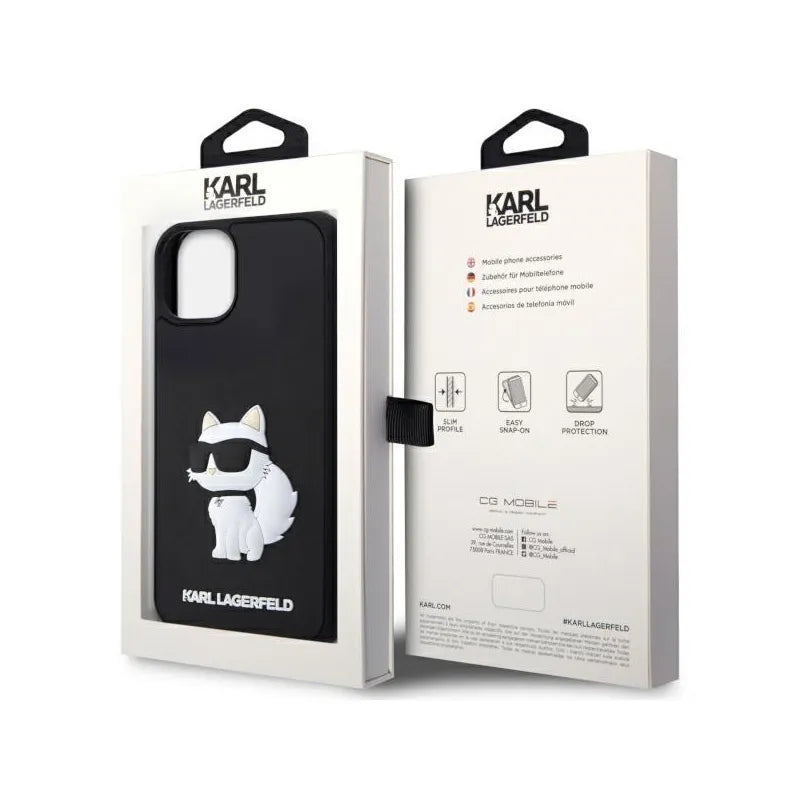 Karl Lagerfeld 3D Rubber NFT Choupette - Dėklas, skirtas iPhone 14 Plus (juodas)