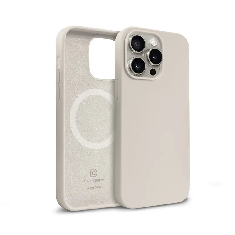 Crong Color Cover Magnetic – „iPhone 15 Pro Max“ „MagSafe“ dėklas (smėlio spalvos)