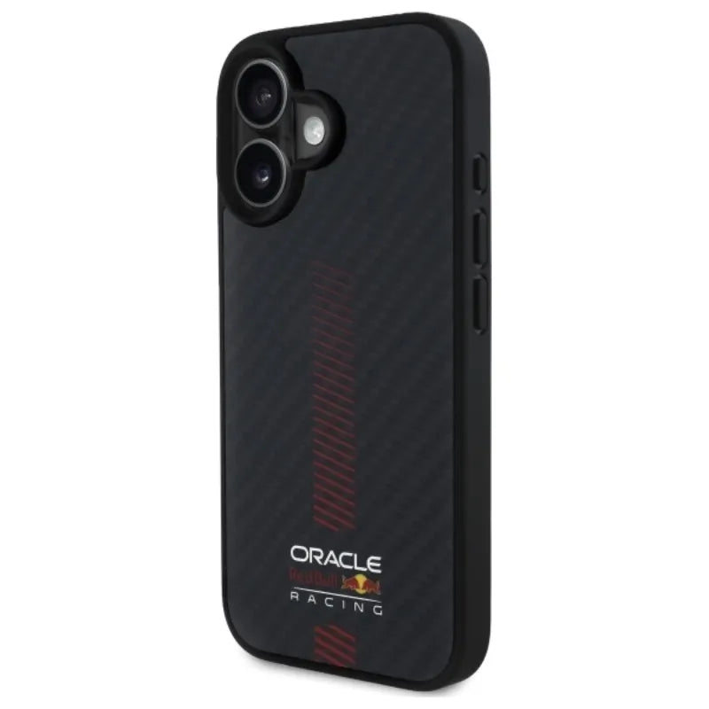 Red Bull Carbon Fiber Power Bar MagSafe – iPhone 16 Plus dėklas (juodas)