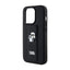 Karl Lagerfeld Gripstand Saffiano Karl & Choupette Pins dėklas, skirtas iPhone 15 Pro (juodas)