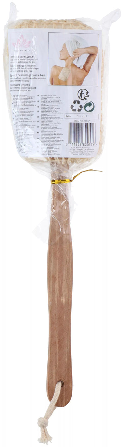 Masažinė kempinė su medine rankena, 38 cm 871125282057