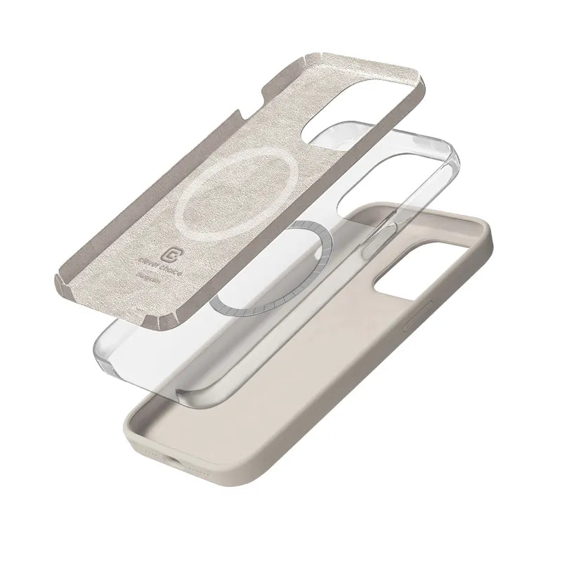 Crong Color Cover Magnetic – „iPhone 15 Pro Max“ „MagSafe“ dėklas (smėlio spalvos)