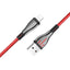 Borofone Highway – 1,2 m USB į Lightning jungties laidas (juodas / raudonas)