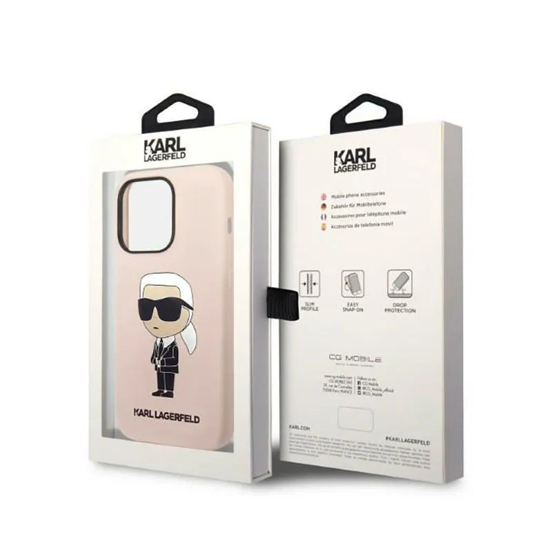 Karl Lagerfeld Silicone NFT Ikonik – dėklas iPhone 14 Pro (rožinis)