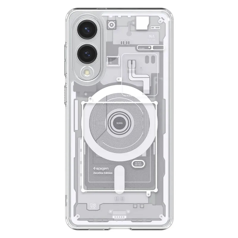 Spigen Ultra Hybrid Mag MagSafe – dėklas Samsung Galaxy S25 Edge (Zero One White)