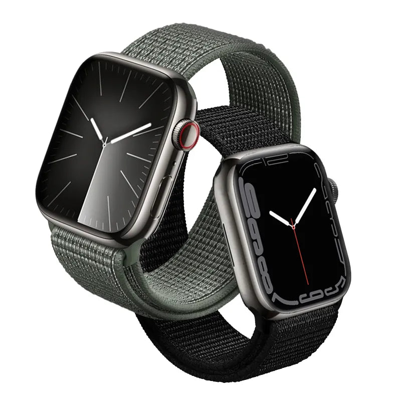 Crong Nylon – sportinė apyrankė Apple Watch 44/45/46/49 mm (karinė žalia)