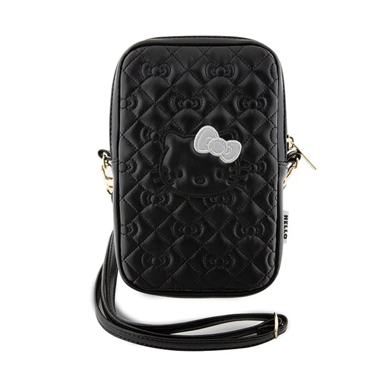 Hello Kitty Quilted Bows Strap – Crossbody krepšys telefonui (juodas)