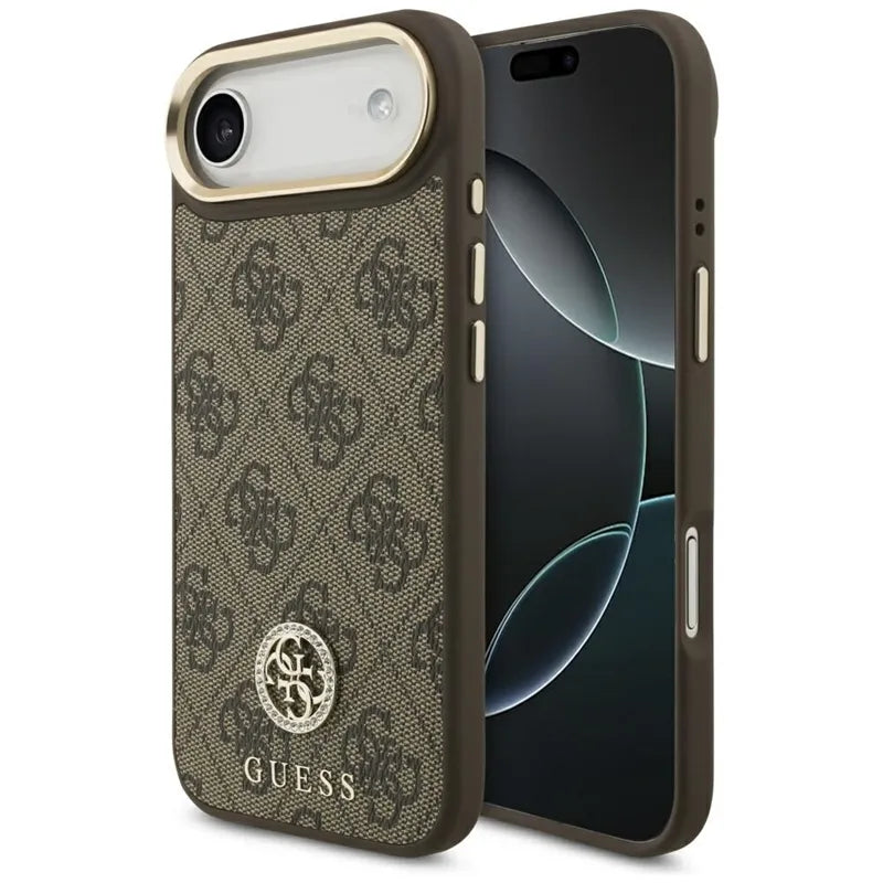 Guess 4G Strass Logo MagSafe - Dėklas iPhone Air (Rudas)