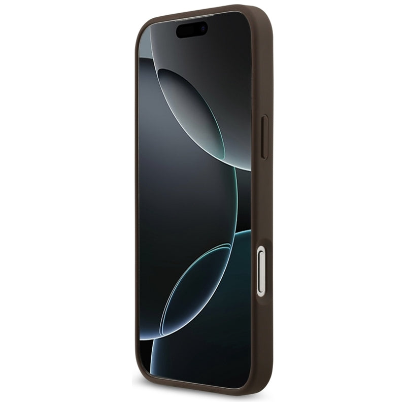 Guess 4G Circle Classic Logo MagSafe – Dėklas iPhone 17 Pro Max (Rudas)