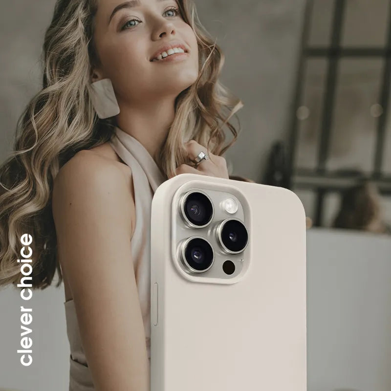 Crong Color Cover Magnetic – „iPhone 15 Pro Max“ „MagSafe“ dėklas (smėlio spalvos)