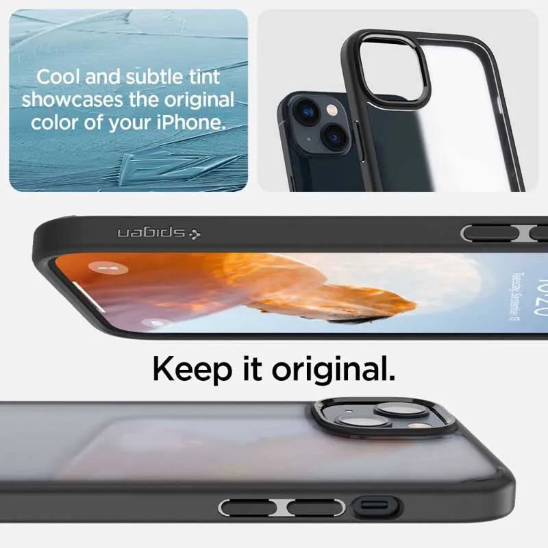 Spigen Ultra Hybrid Matte - dėklas, skirtas iPhone 15 Plus / iPhone 14 Plus (Matte Black)