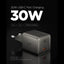 Spigen Essential EE301EU GaN - USB-C PD PPS 30W sieninis įkroviklis (tamsiai pilkas)