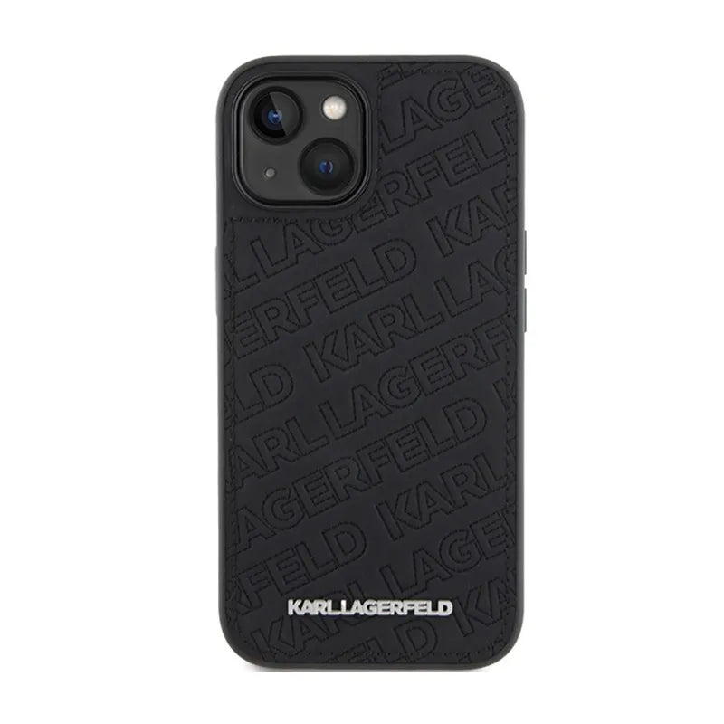 Karl Lagerfeld Quilted K Pattern – dėklas iPhone 15 telefonui (juodas)