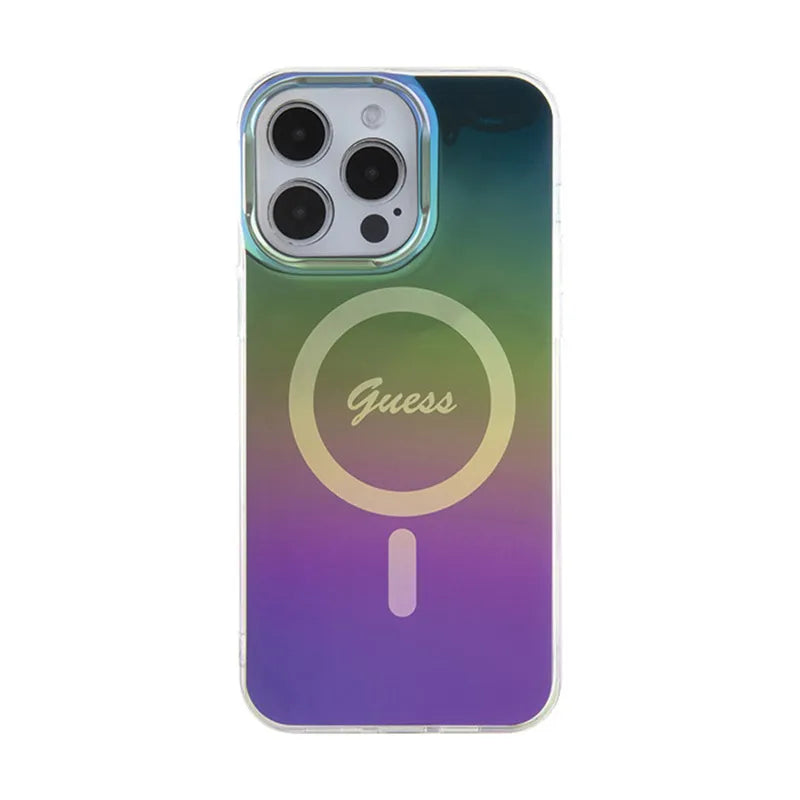 Guess IML Iridescent MagSafe – dėklas iPhone 15 Max (spalvotas)