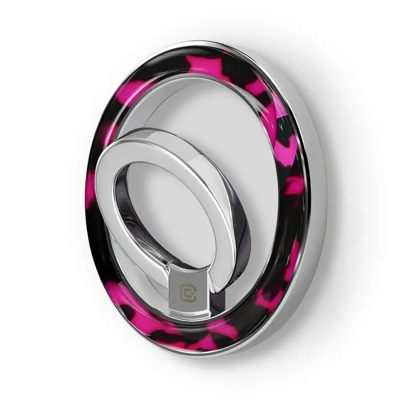 Crong Deluxe RING Holder – MagSafe magnetinis telefono laikiklis (Pink Tortoise)