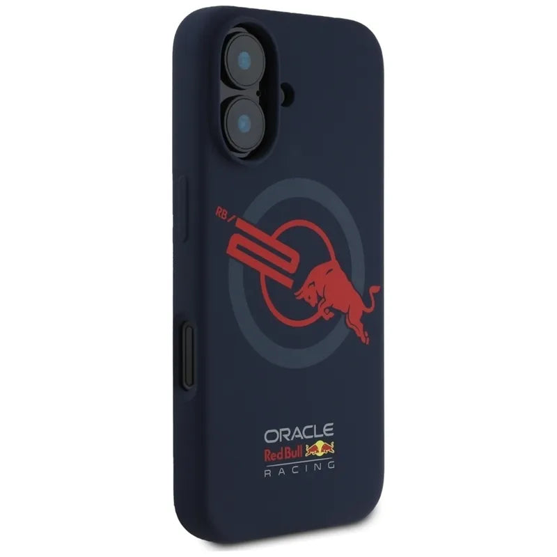 Red Bull HC Silicone Logo Red Lining MagSafe – iPhone 16 dėklas (tamsiai mėlynas)