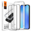 Spigen Alm Glass FC 2-Pack – grūdintas stiklas, skirtas iPhone 17e / 16e / 14 / 13 / 13 Pro, 2 vnt. (juodas rėmelis)