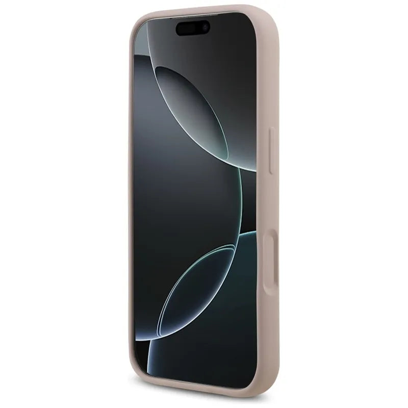 Karl Lagerfeld Silicone Karl & Choupette Ring MagSafe – Dėklas iPhone 17 Pro (rožinis)
