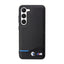 BMW Leather Carbon Blue Line – dėklas Samsung Galaxy S23+ (juodas)