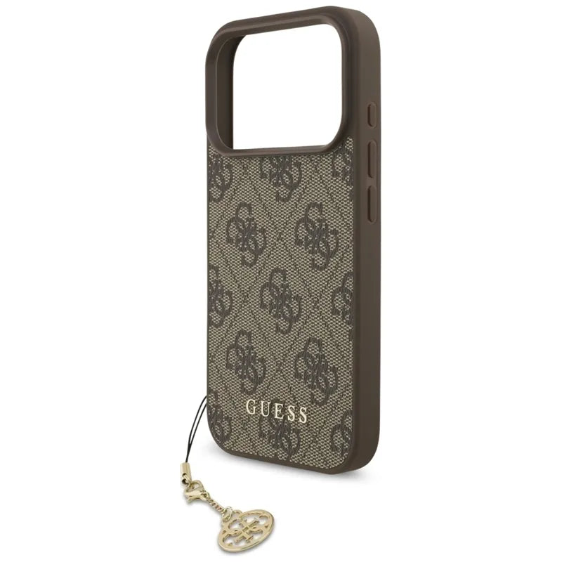 Guess 4G Charms Collection MagSafe – iPhone 17 Pro dėklas (rudas)