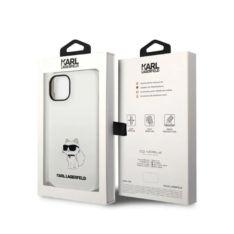 Karl Lagerfeld Silicone NFT Choupette – dėklas iPhone 14 Plus (baltas)