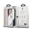 US Polo Assn Tricolor Embossed - Dėklas iPhone 14 Pro (Baltas)