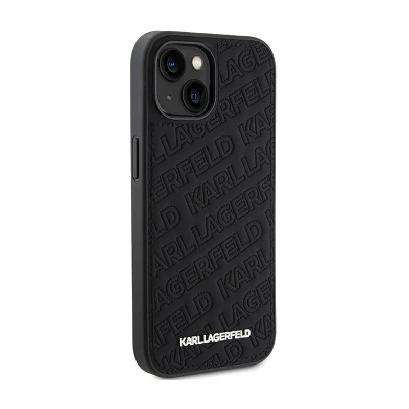 Karl Lagerfeld Quilted K Pattern – dėklas iPhone 15 telefonui (juodas)