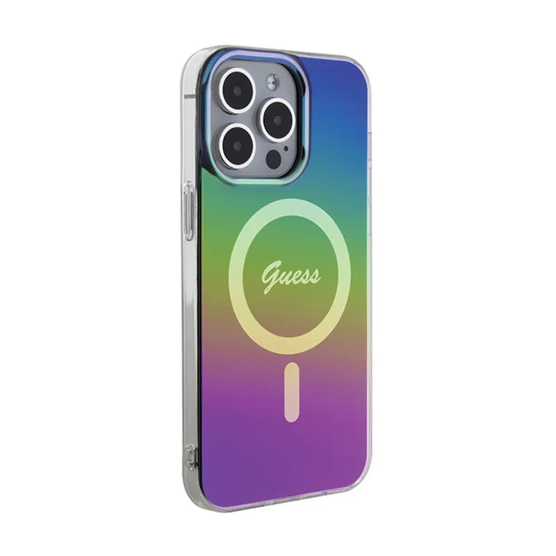 Guess IML Iridescent MagSafe – dėklas iPhone 15 Max (spalvotas)