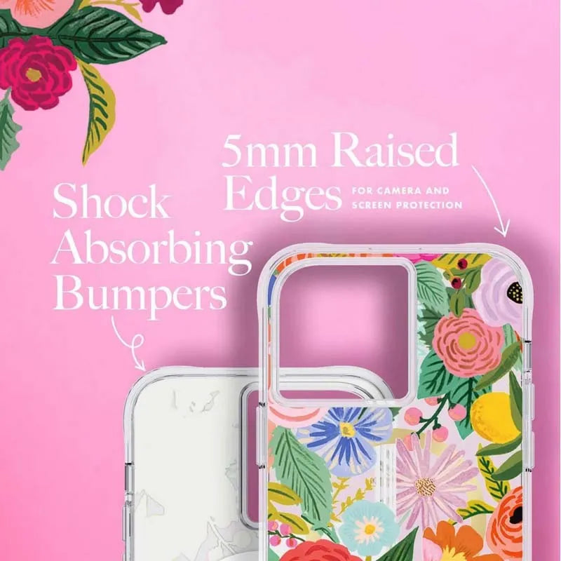 Rifle Paper Clear MagSafe – dėklas iPhone 14 Pro Max (Garden Party Blush)