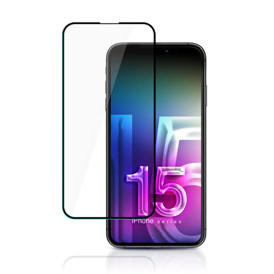 3mk HardGlass Max Lite – grūdintas stiklas iPhone 15 telefonui (juodas)