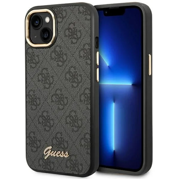 Guess 4G Metal Camera Outline dėklas – dėklas iPhone 14 Plus telefonui (juodas)
