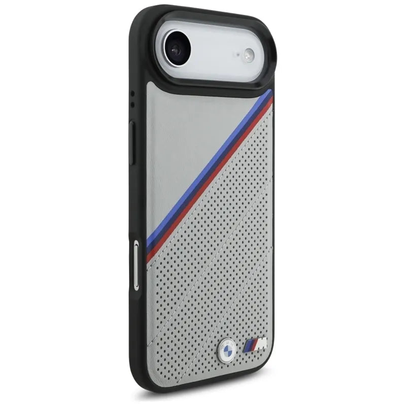 BMW M Tricolor Metal Logo MagSafe - iPhone Air dėklas (pilkas)