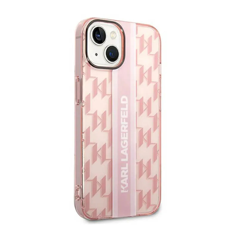 Karl Lagerfeld Mono Vertical Stripe – dėklas iPhone 14 Plus (rožinis)