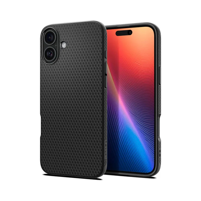Spigen Liquid Air – dėklas iPhone 16 telefonui (matinė juoda)