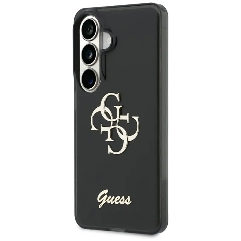 Guess IML Big Metal 4G Script – dėklas Samsung Galaxy S26 telefonui (juodas)