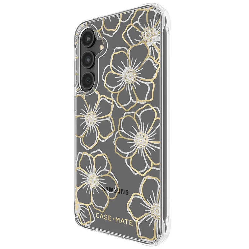 Case-Mate Floral Gems – dėklas Samsung Galaxy S23 FE 5G (auksinis)