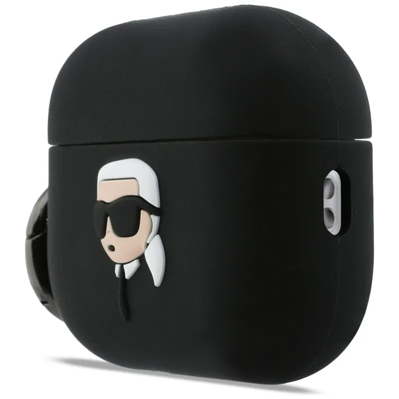Karl Lagerfeld Silicone Karl Head 3D dėklas – Apple AirPods Pro 3 (juodas)
