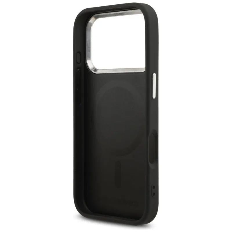 Karl Lagerfeld Choupette Pin MagSafe – dėklas iPhone 17 Pro (juodas)