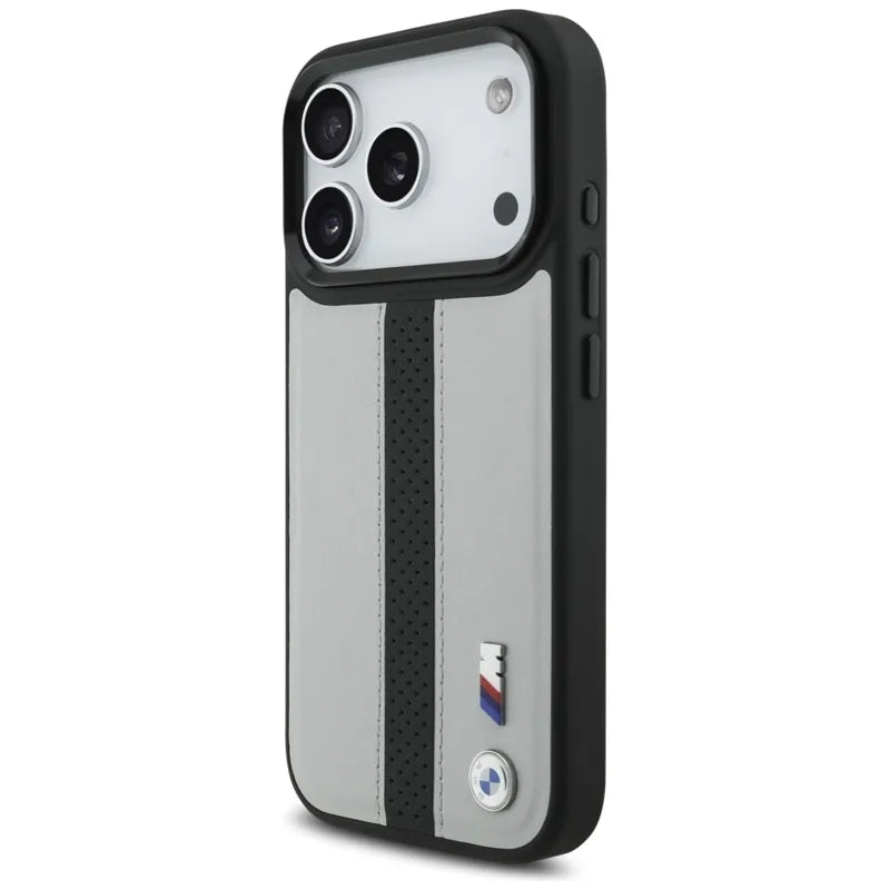 BMW M Perforated Stripe Logo MagSafe – iPhone 17 Pro dėklas (pilkas)