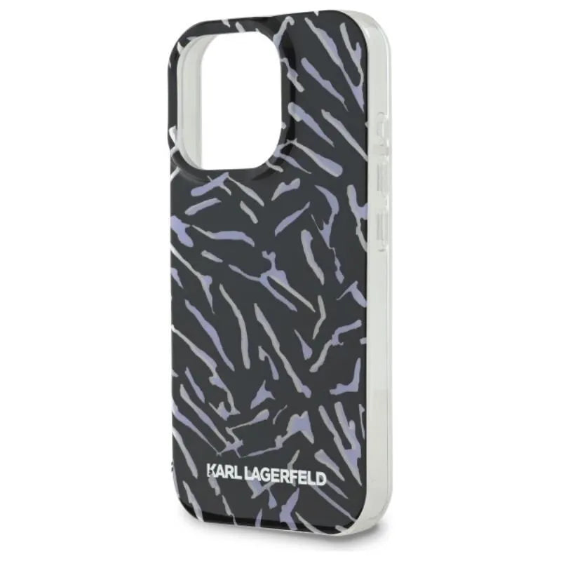Karl Lagerfeld Zebra With Cord – dėklas iPhone 16 Pro Max (violetinis)