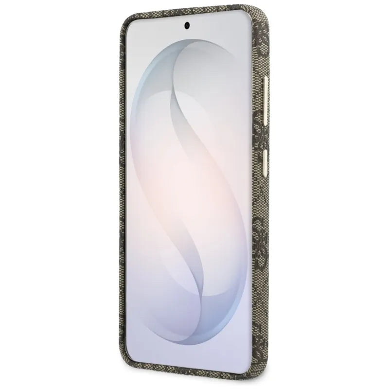 Guess 4G Script MagSafe – dėklas Samsung Galaxy S26 telefonui (rudos spalvos)