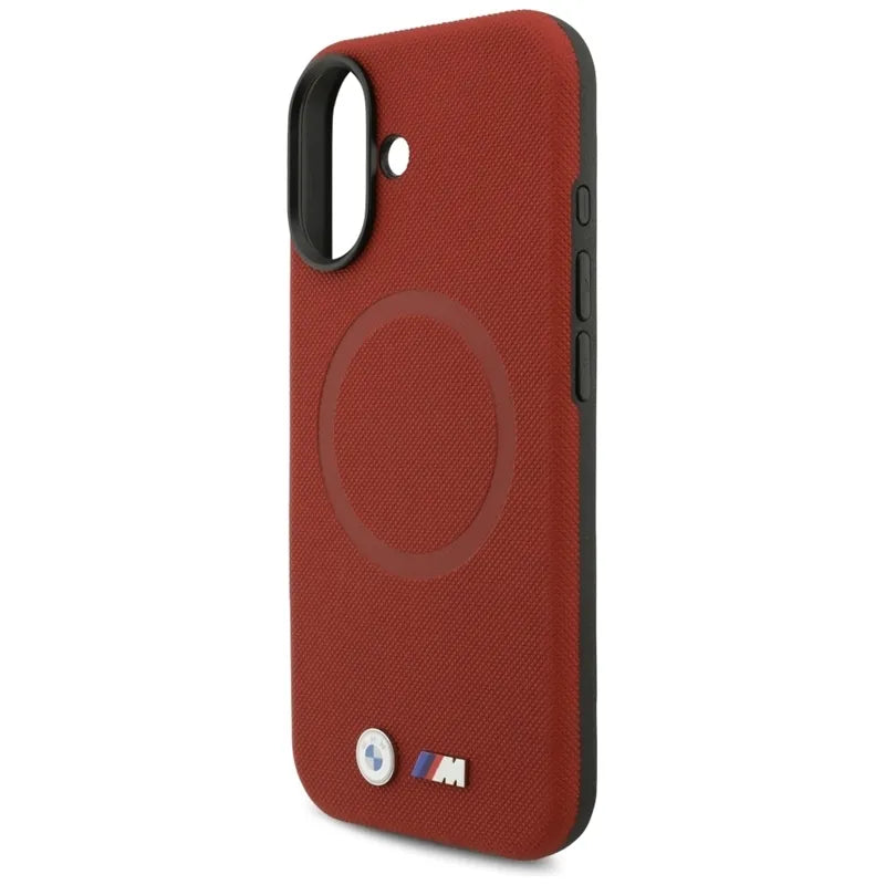 BMW M FW Metal Logo MagSafe – dėklas iPhone 17 (raudonas)