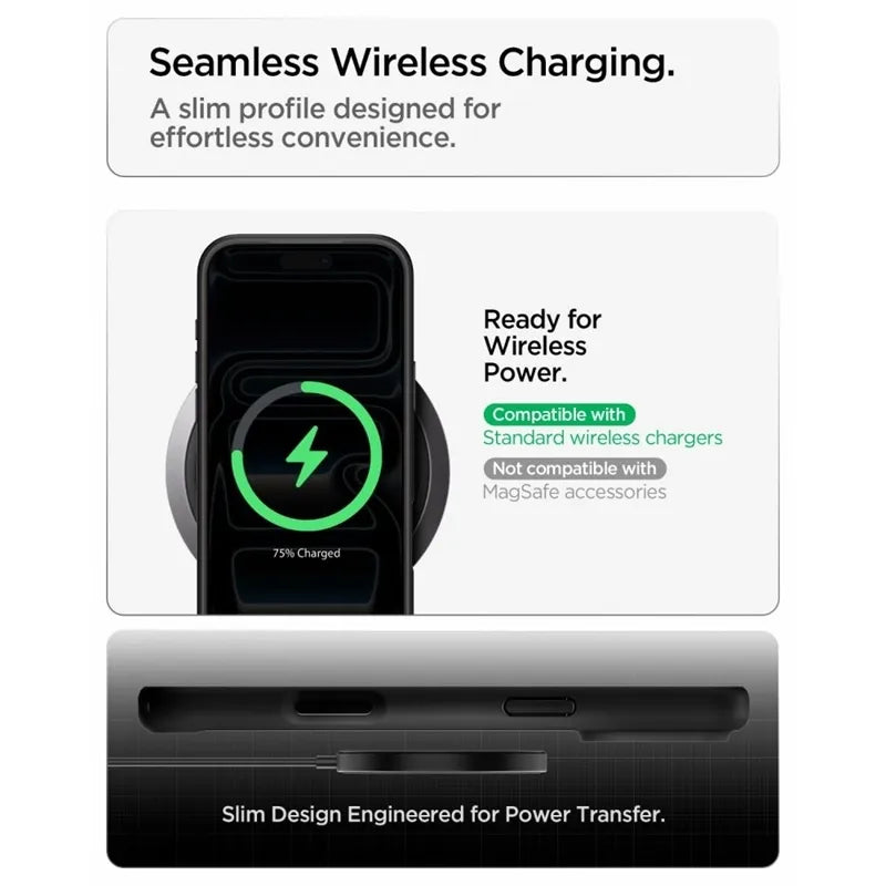 Spigen Ultra Hybrid – dėklas, skirtas iPhone 18 Pro / 17 Pro (matinė juoda spalva)
