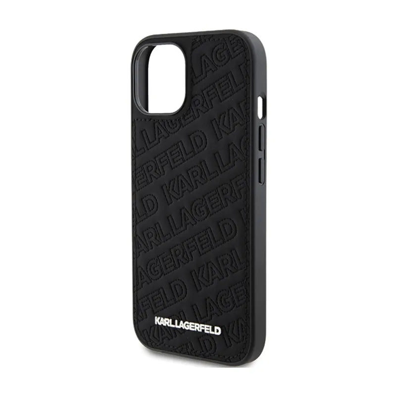 Karl Lagerfeld Quilted K Pattern – dėklas iPhone 15 telefonui (juodas)