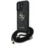 „Guess 4G Big Logo Cord Strap Crossbody“ – dėklas „iPhone 16 Plus“ (juodas)