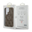 Guess 4G Collection Leather Metal Logo MagSafe – dėklas Samsung Galaxy S24 Ultra (rudos spalvos)