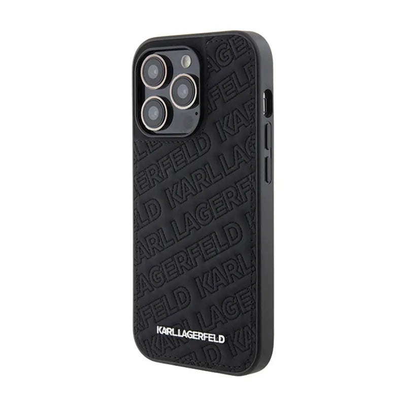 Karl Lagerfeld Quilted K Pattern – dėklas iPhone 15 Pro (juodas)