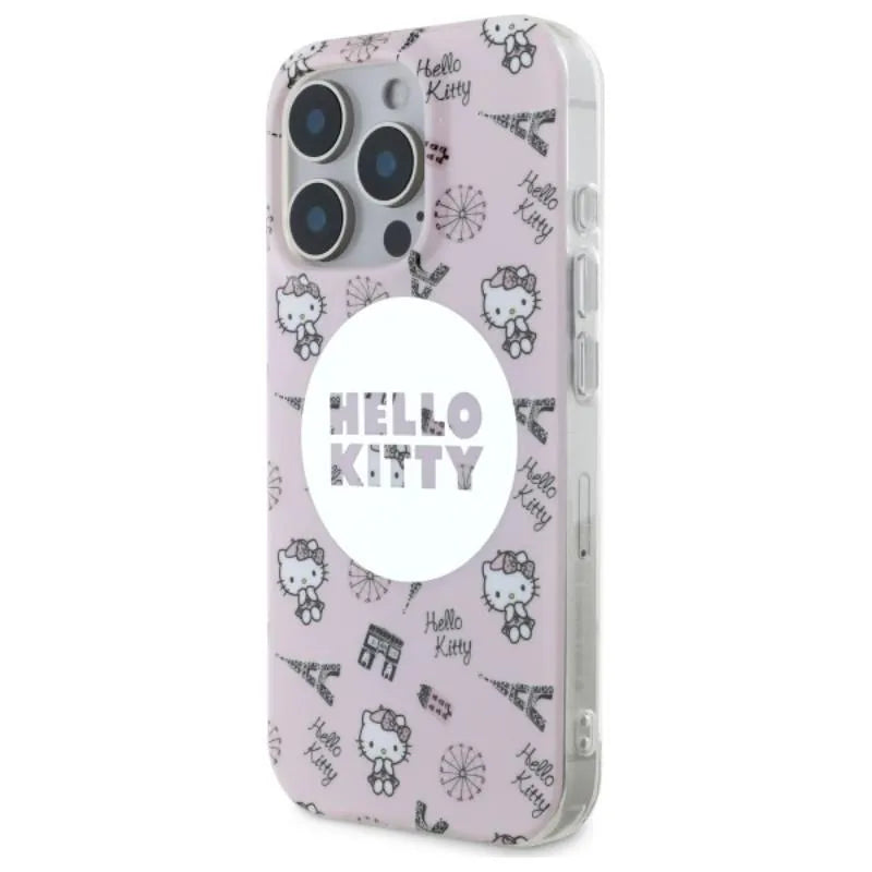 Hello Kitty IML All Over Paris MagSafe – dėklas, skirtas iPhone 16 Pro Max (rožinis)