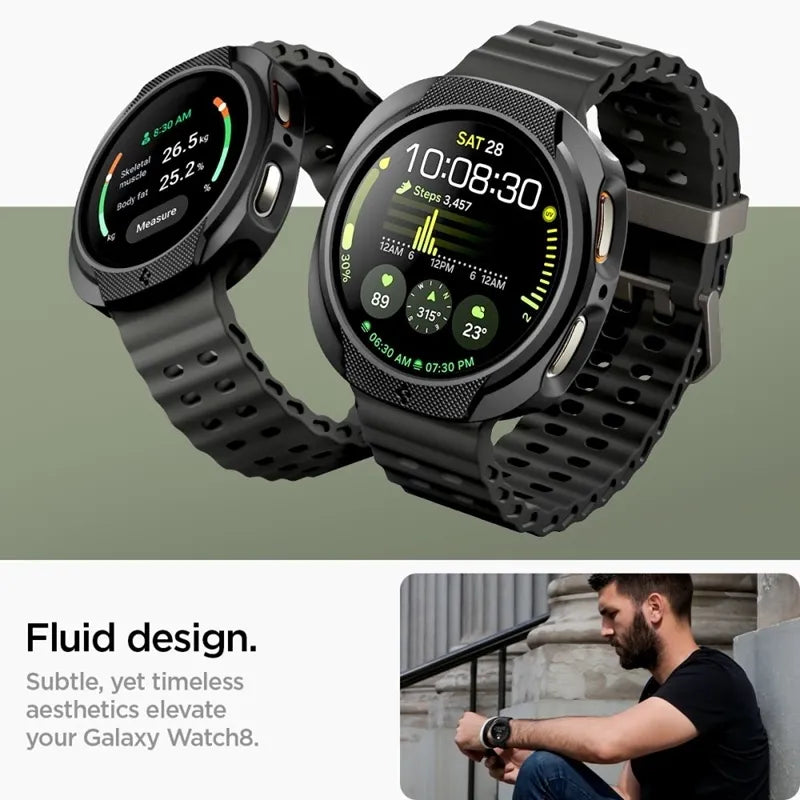 Spigen Liquid Air – dėklas Samsung Galaxy Watch 8 40 mm (matinė juoda spalva)